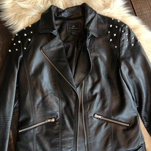 Studded Faux Leather Moto Jacket